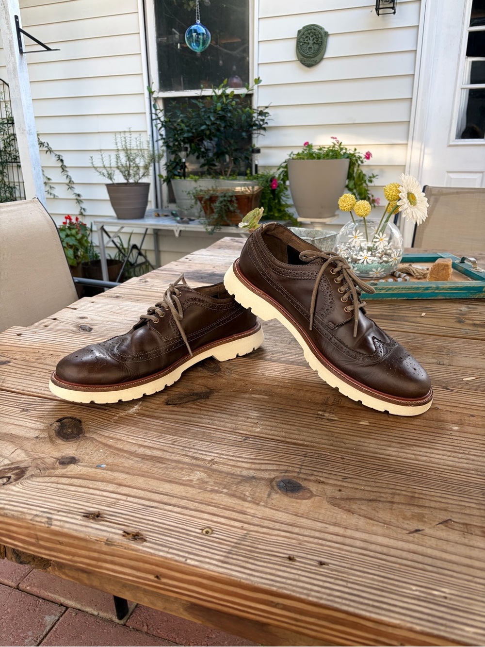 Cole Haan Men’s 11.5 M Brown Leather Wingtip Brogue Oxford Lug Sole C36857